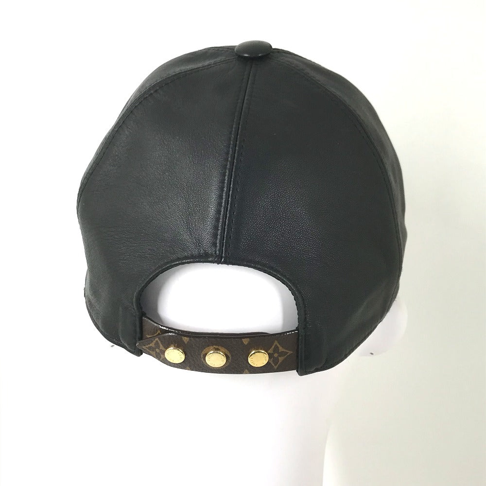Louis Vuitton M76950 Flower Play L Monogram Leather Black Hat