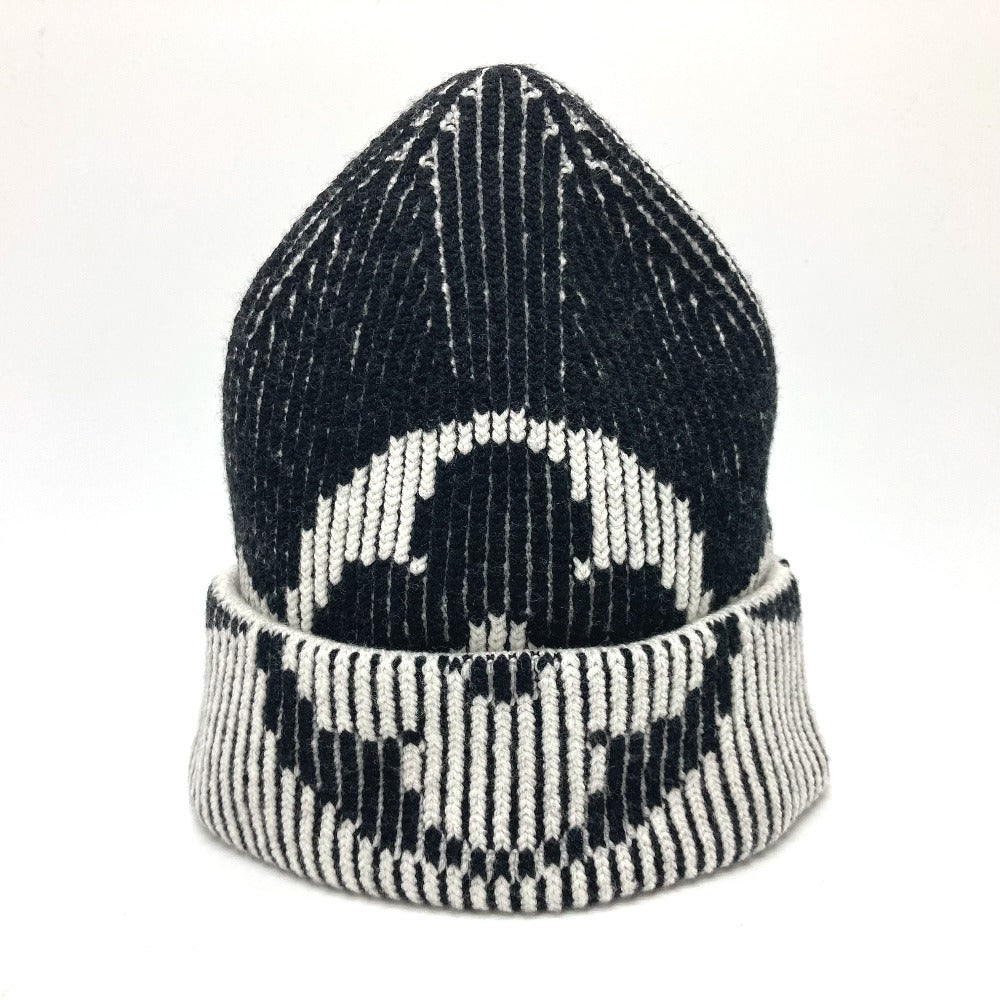Louis Vuitton Knit M77997 Bonnet Rib Flower Monogram Wool Black Apparel