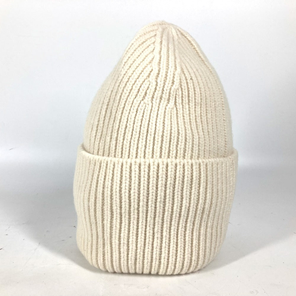 Louis Vuitton Knit M76707 emblem Bonnet Beanie Monogram Wool White Apparel