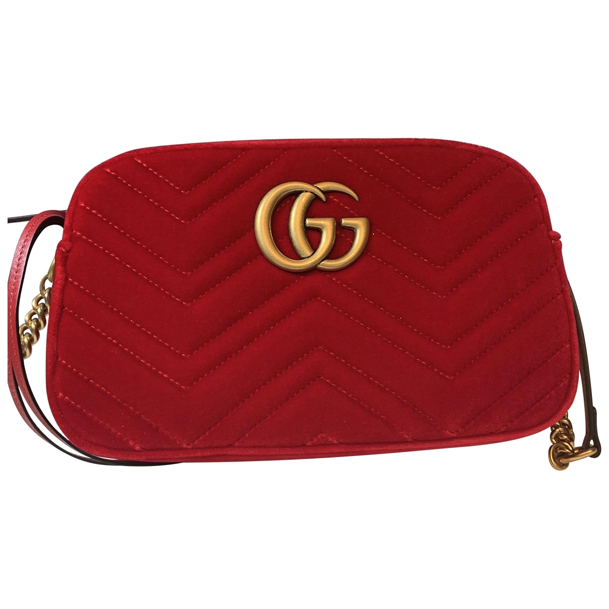 Gucci marmont red velvet handbag
