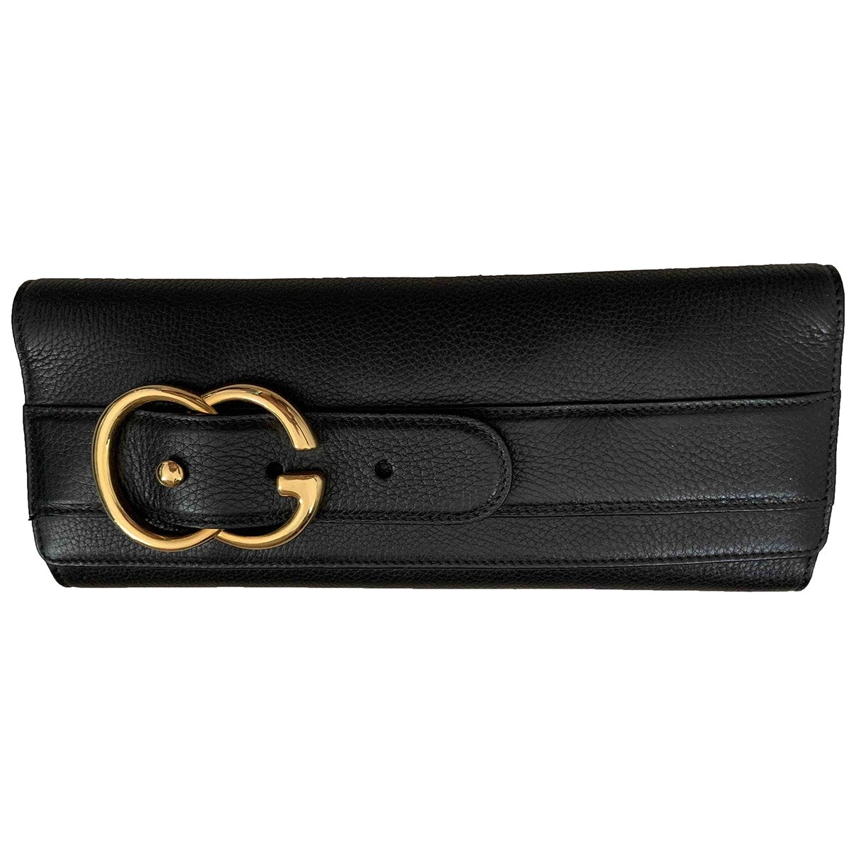 Gucci black leather clutch bag