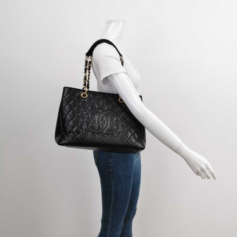 Chanel GST Grand Shopping Caviar Black PM Leather Tote Bag Leather Pm