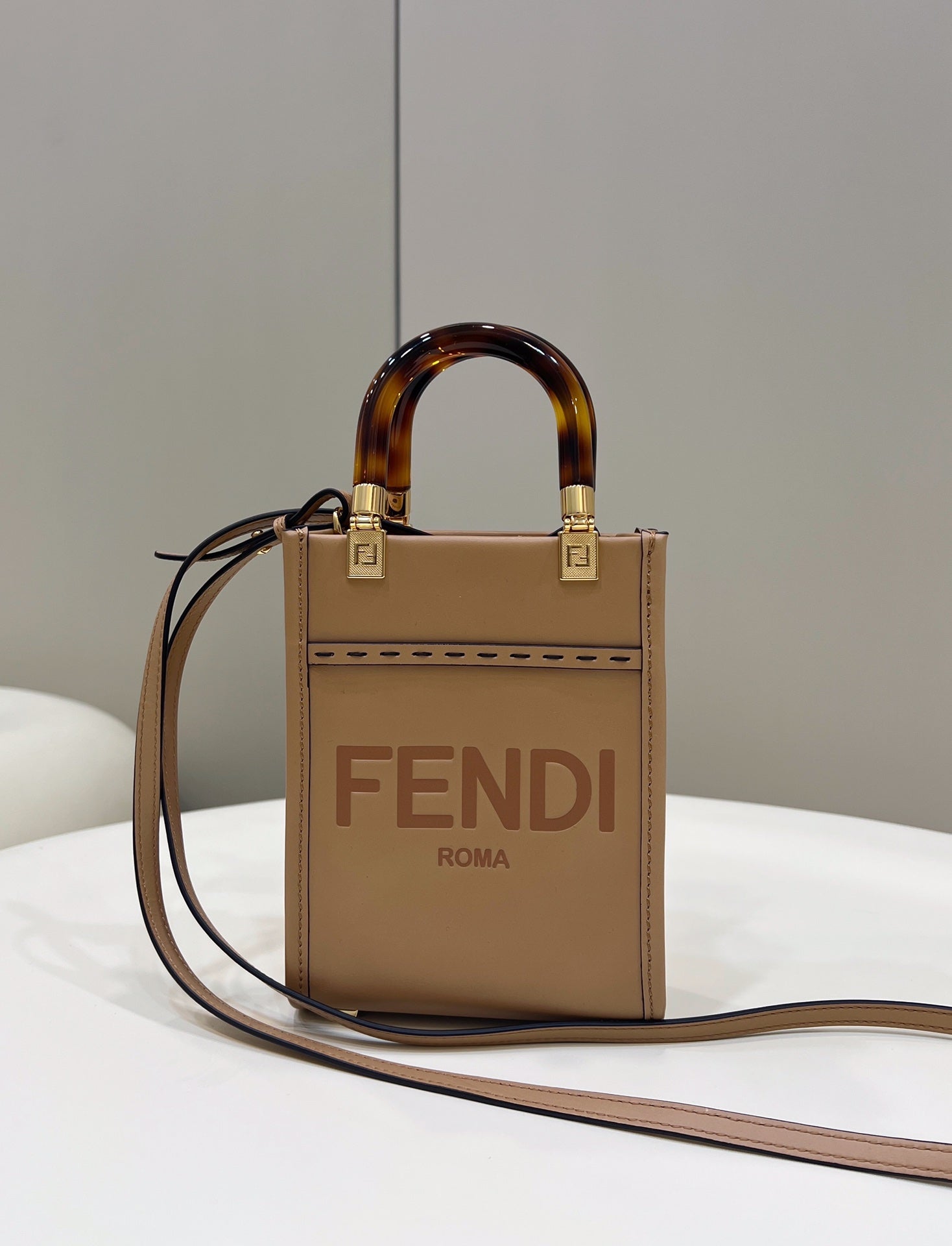 Sunshine Shopper Light Brown Mini Tote Bag