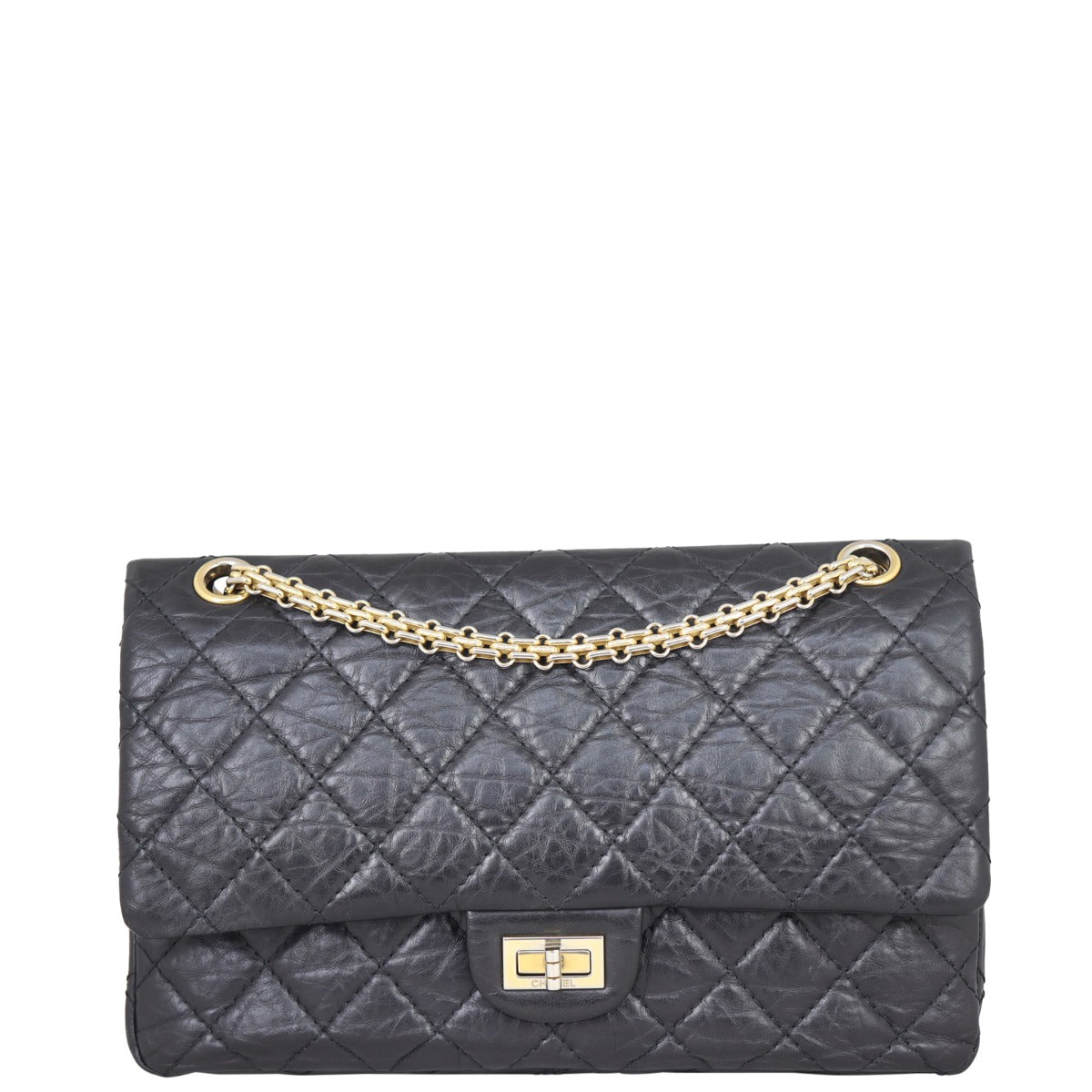 Chanel 2.55 Reissue 226 Double Bag Black Flap Handbag