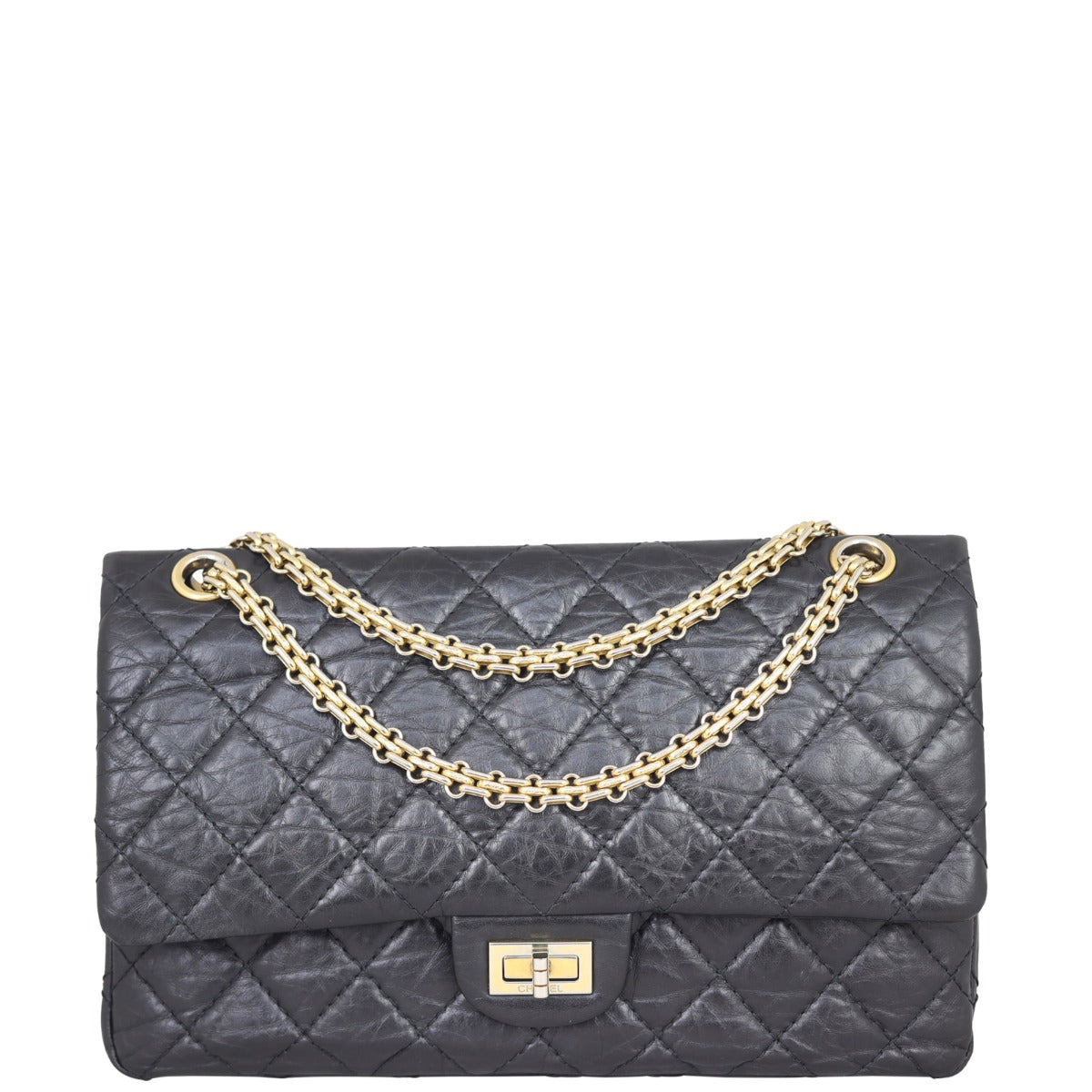 Chanel 2.55 Reissue 226 Double Bag Black Flap Handbag