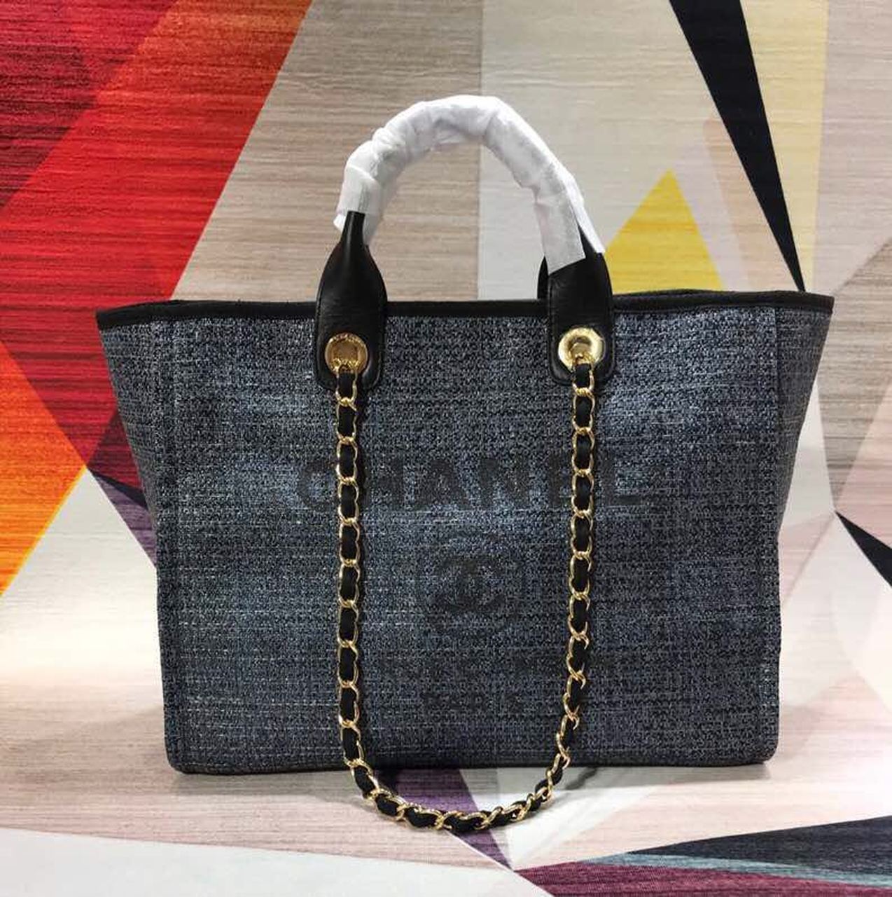 Chanel Deauville Tote Dark For Women Black Tote Bag