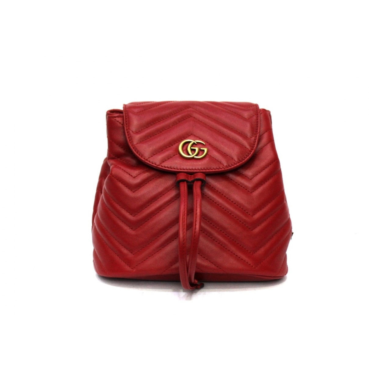 Gucci marmont red leather backpacks