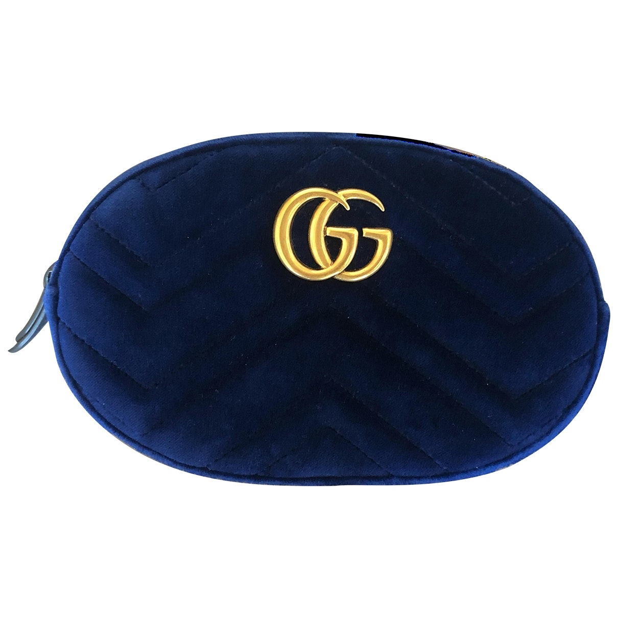 Gucci marmont blue velvet clutch bag