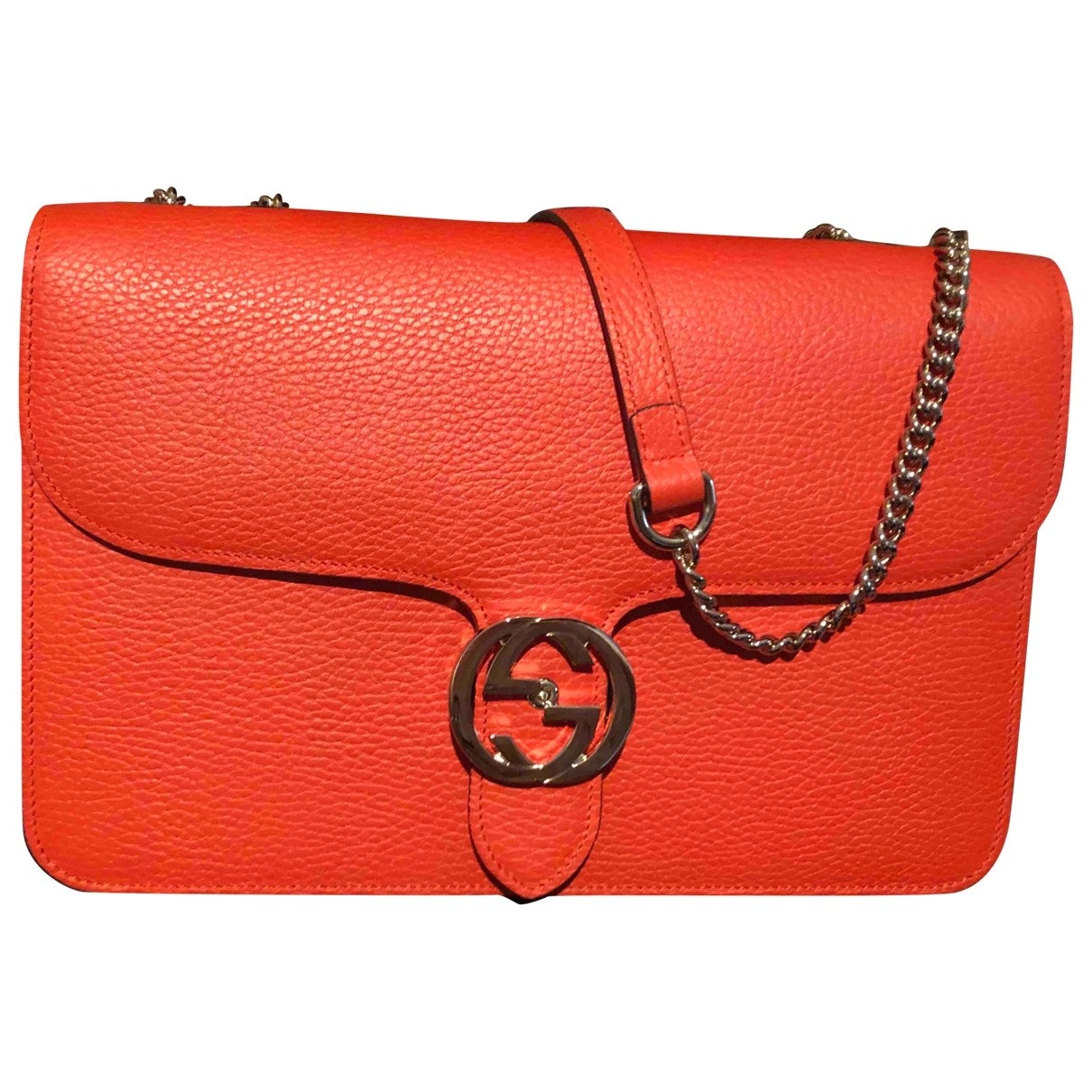 Gucci interlocking orange leather handbag