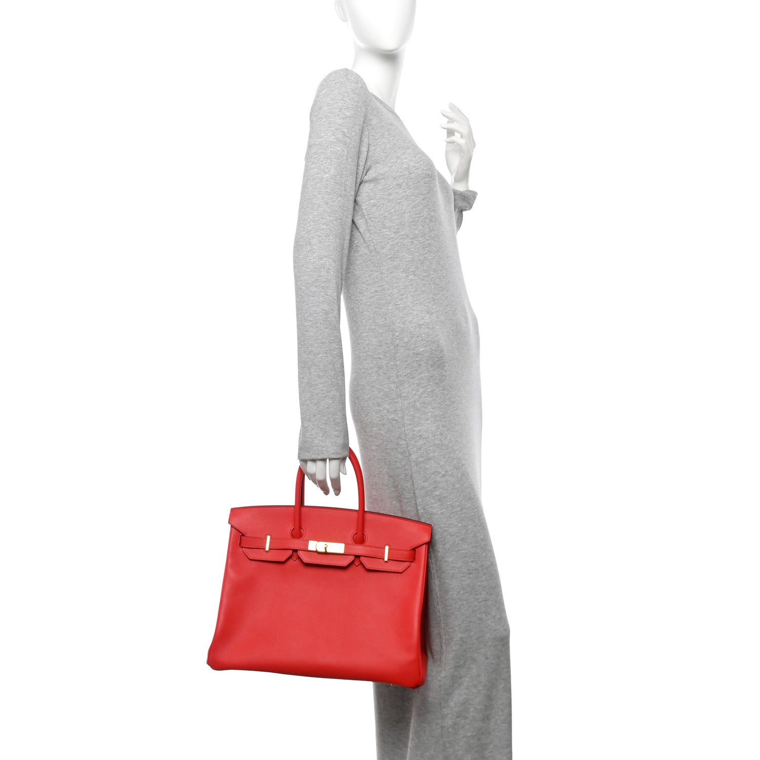 Hermes Epsom Birkin Rouge Tomate Handbag Travel Bag