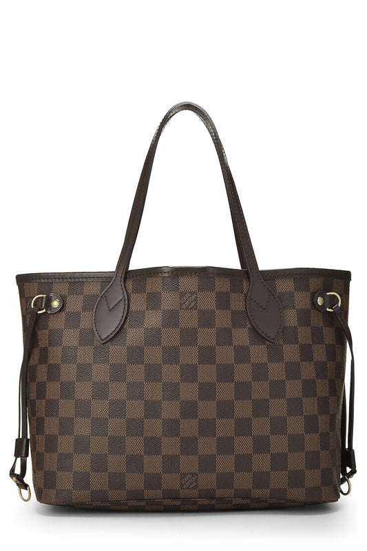 Louis Vuitton,  Damier Ebene Neverfull PM, Brown