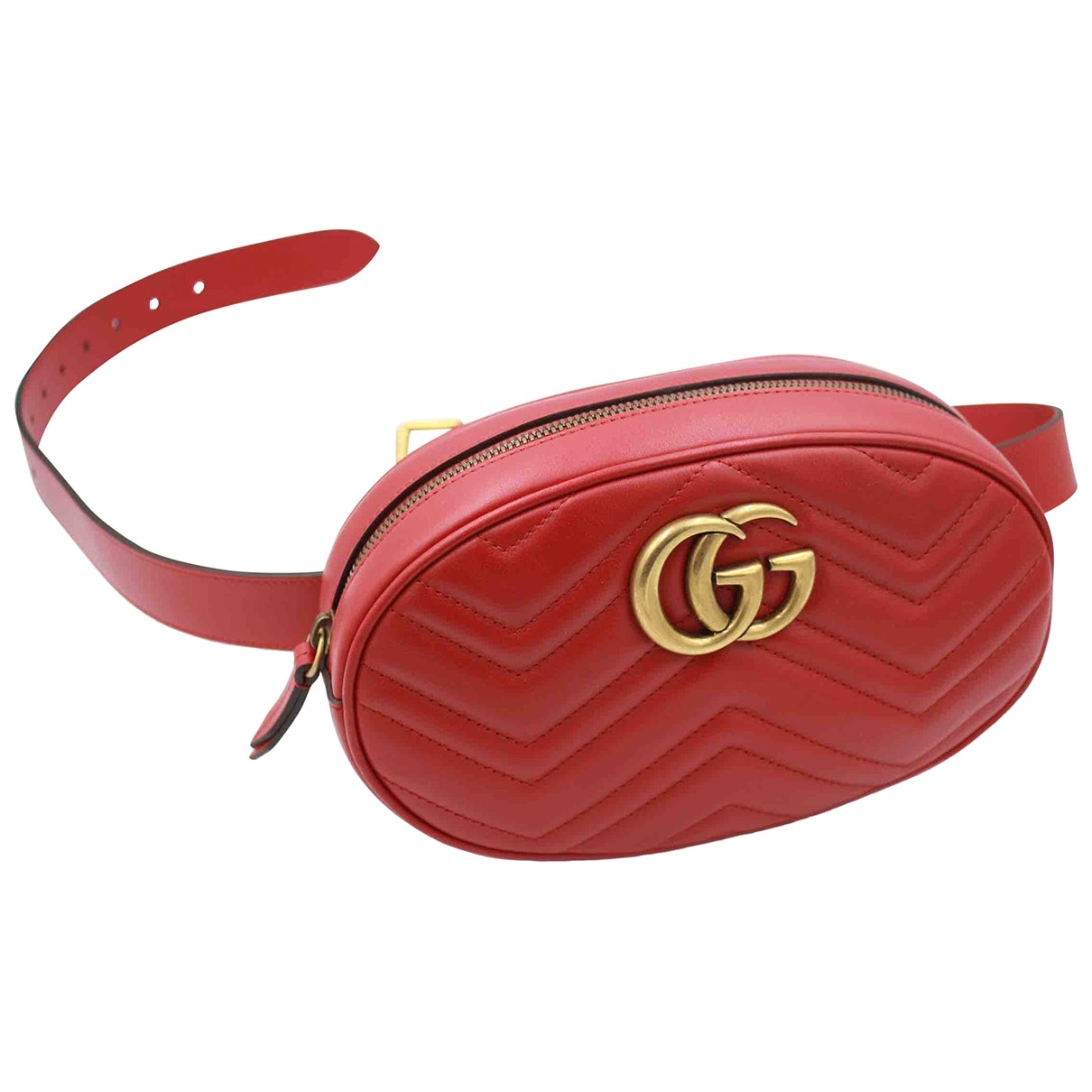 Gucci marmont red leather clutch bag