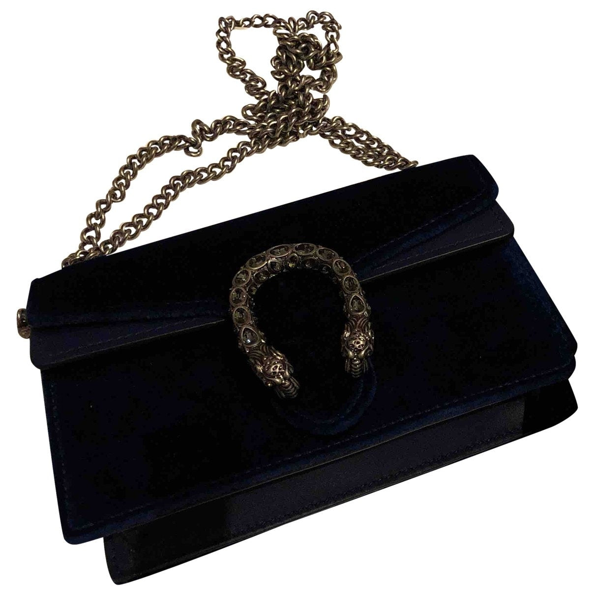 Gucci dionysus blue velvet clutch bag