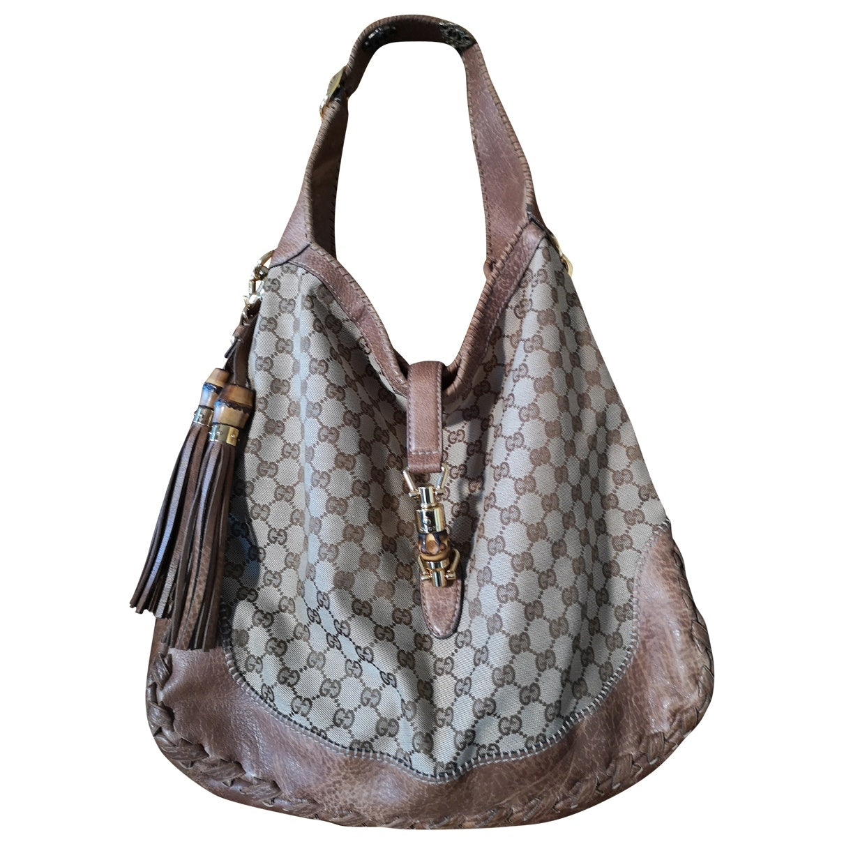 Gucci jackie beige cloth handbag