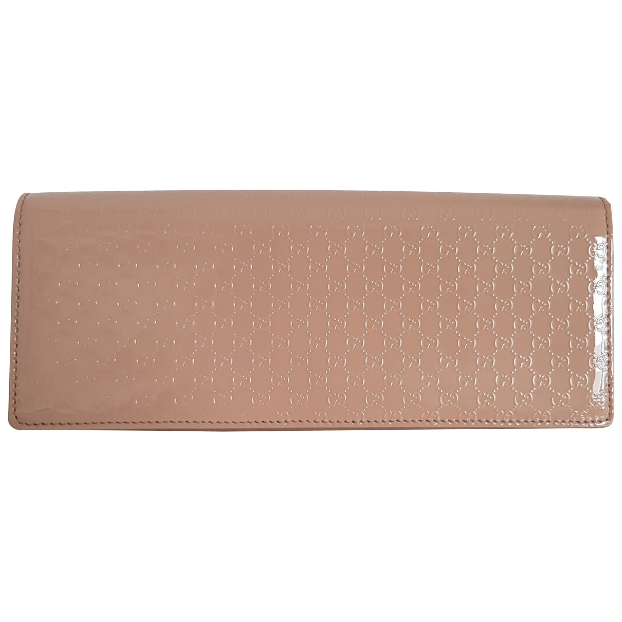 Gucci beige patent leather clutch bag
