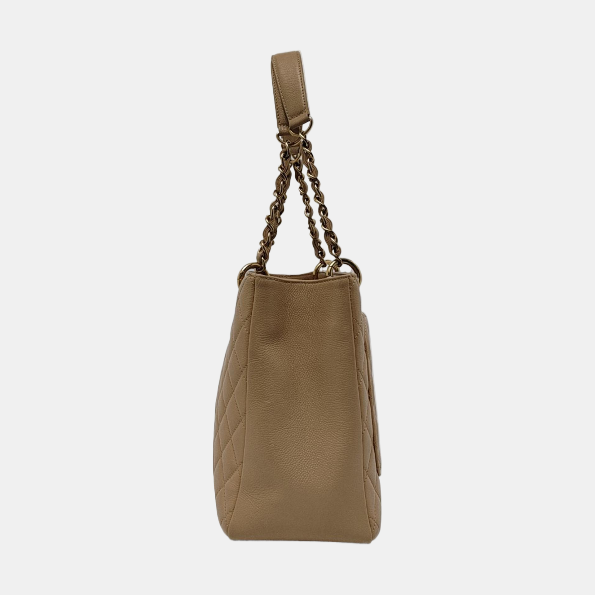 Chanel GST Grand Shopping Caviar Hardware Gold Beige PM Leather Tote Bag