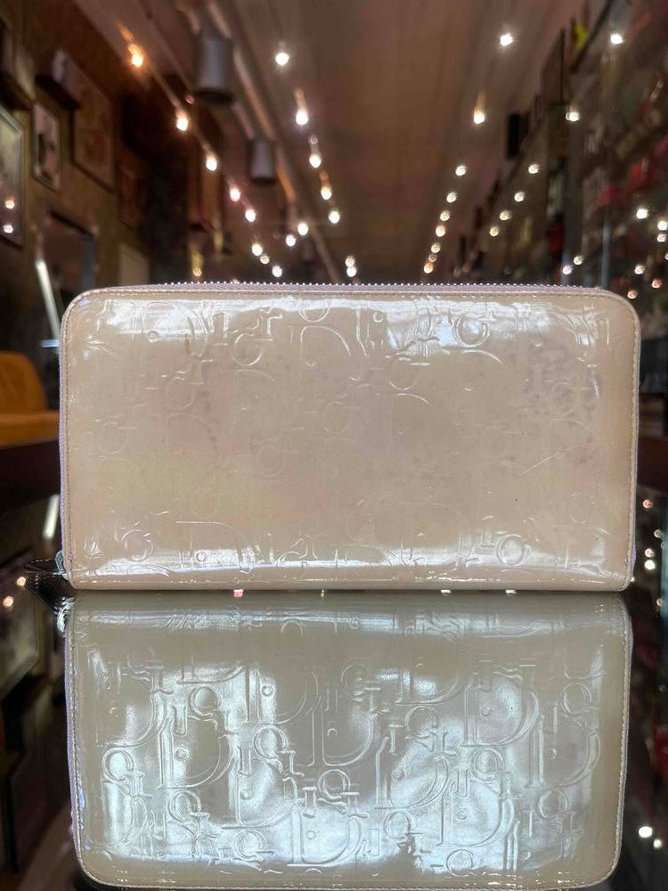 Dior Handbag Wallet Leather Patent Beige