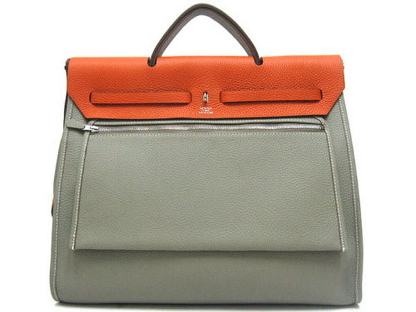 Hermes Luxury Herbag Way Grey Travel Bag