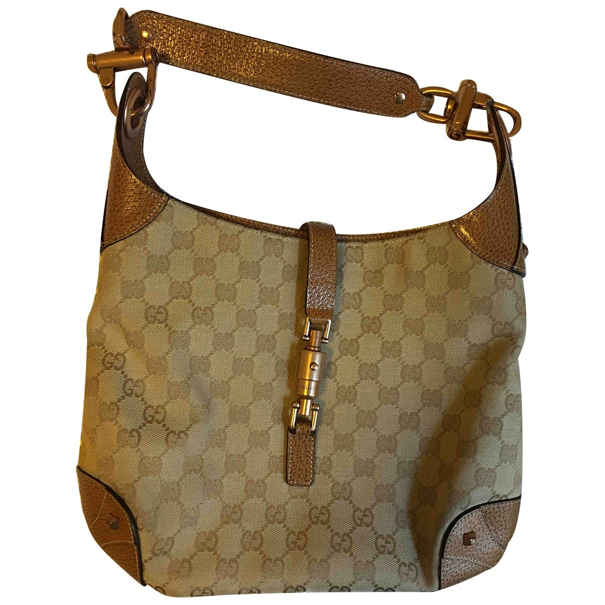 Gucci jackie beige cloth handbag