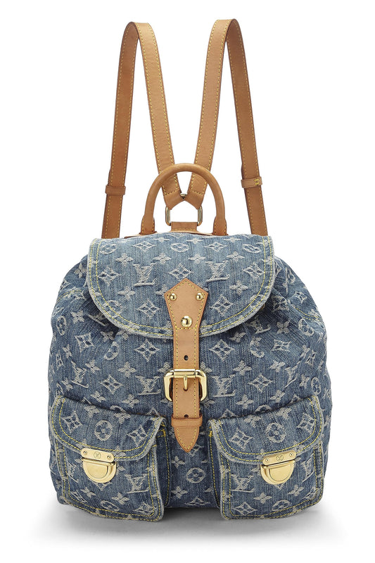 Louis Vuitton,  Blue Monogram Denim Sac a Dos GM, Blue