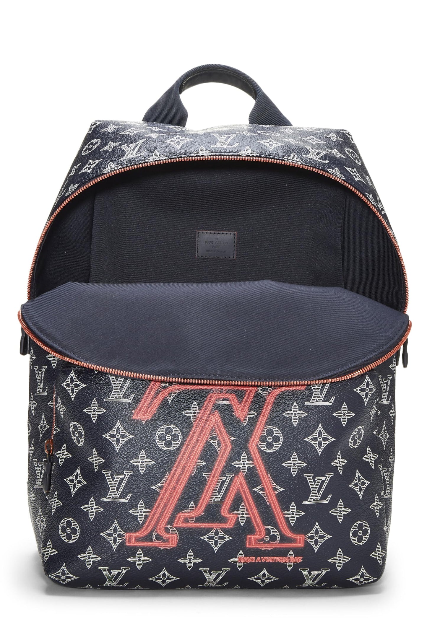 Louis Vuitton,  Navy Upside Down Monogram Canvas Discovery Backpack, Navy