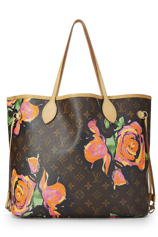 Louis Vuitton,  Stephen Spro  x Louis Vuitton Monogram Canvas Roses Neverfull MM, Brown