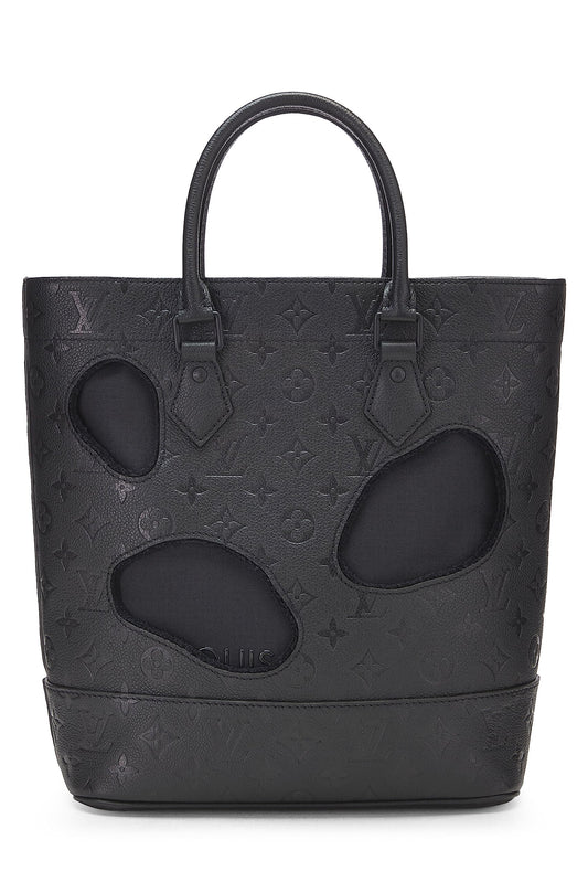 Louis Vuitton,  Comme des Garçons x Louis Vuitton Black Monogram Empreinte Bag with Holes PM, Black