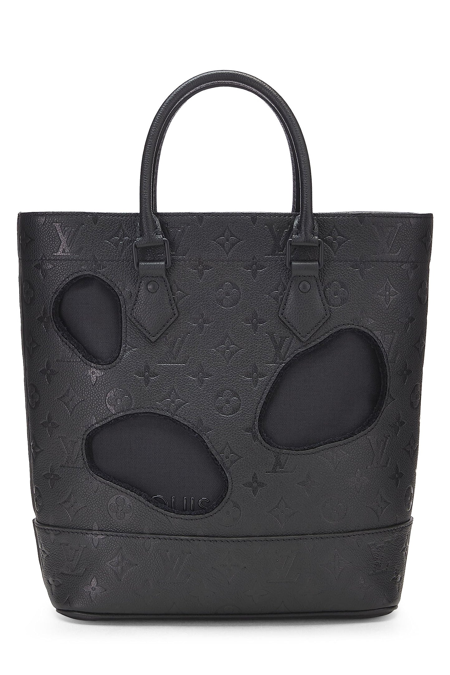 Louis Vuitton,  Comme des Garçons x Louis Vuitton Black Monogram Empreinte Bag with Holes PM, Black