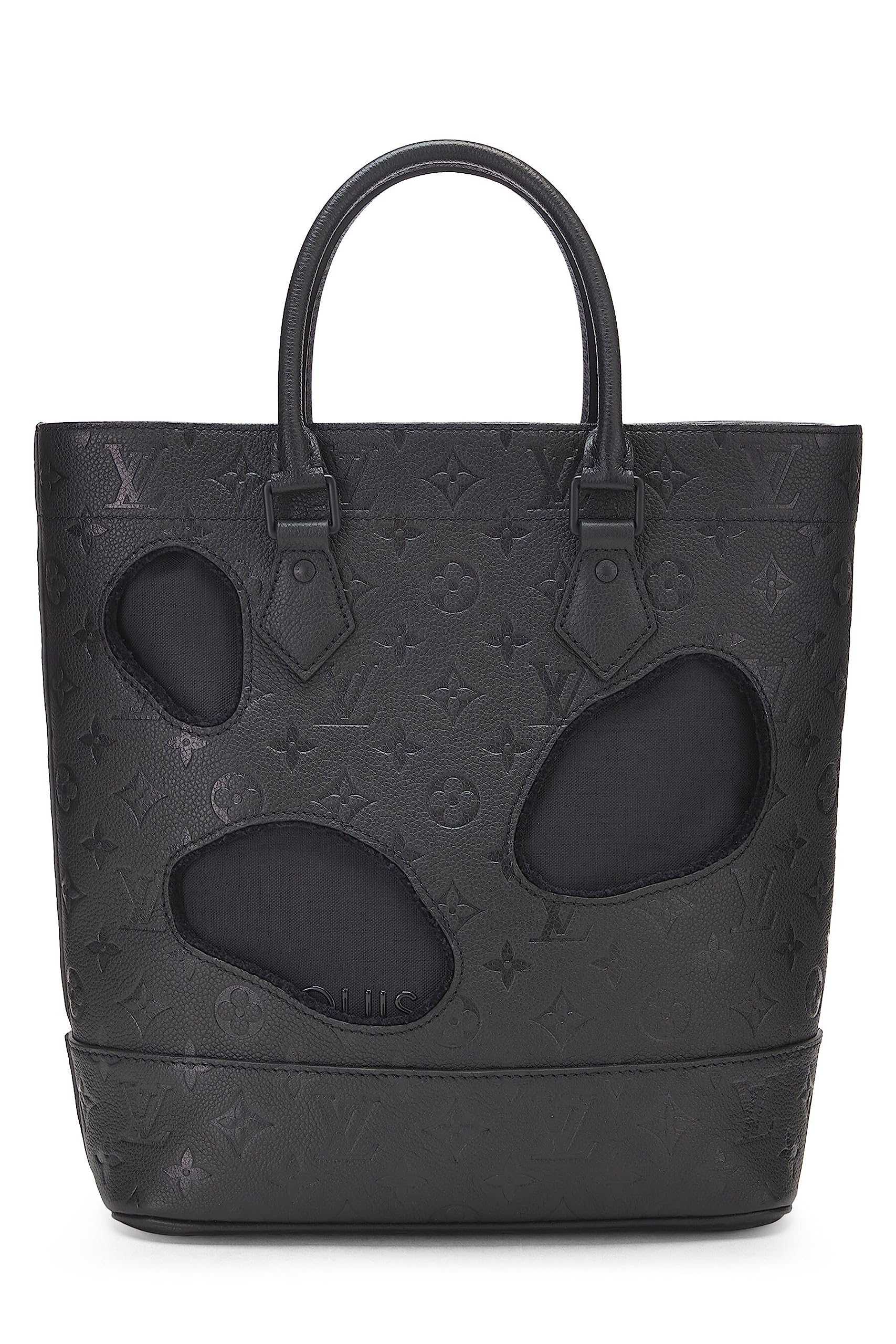 Louis Vuitton,  Comme des Garçons x Louis Vuitton Black Monogram Empreinte Bag with Holes PM, Black