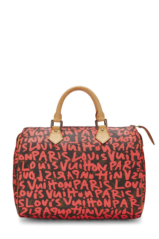 Louis Vuitton,  Stephen Spro  x Louis Vuitton Pink Graffiti Speedy 30, Pink
