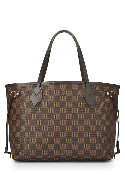 Louis Vuitton,  Damier Ebene Neverfull PM, Brown