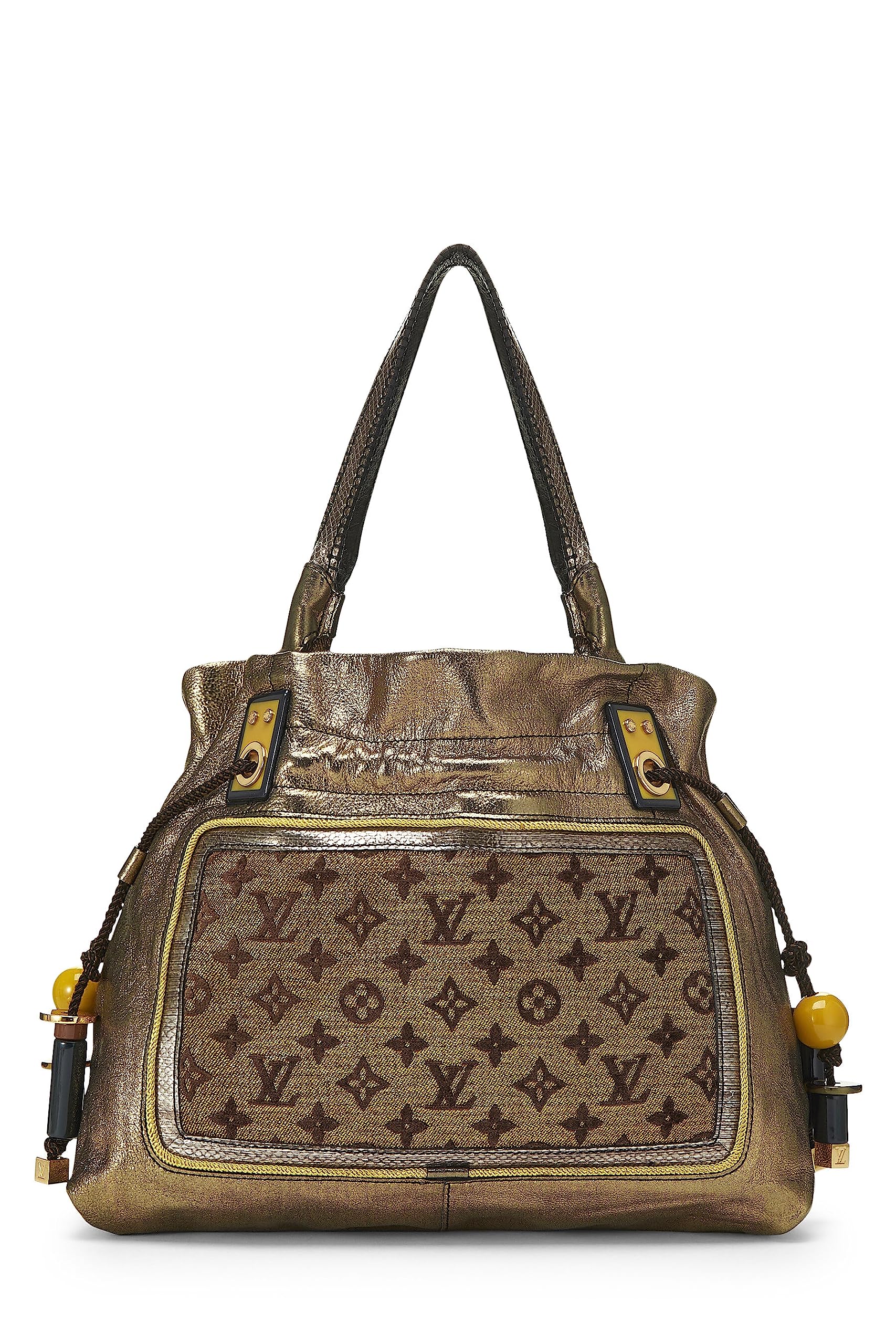 Louis Vuitton,  Gold Leather & Monogram Canvas Sunbird Tote, Gold