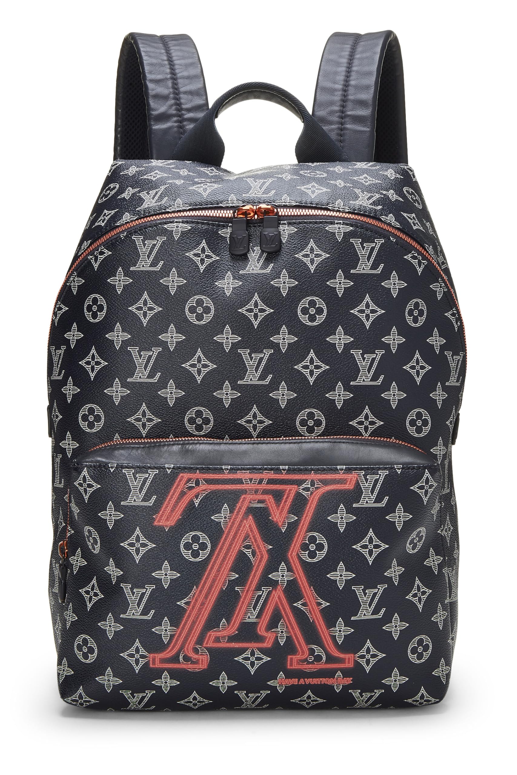 Louis Vuitton,  Navy Upside Down Monogram Canvas Discovery Backpack, Navy