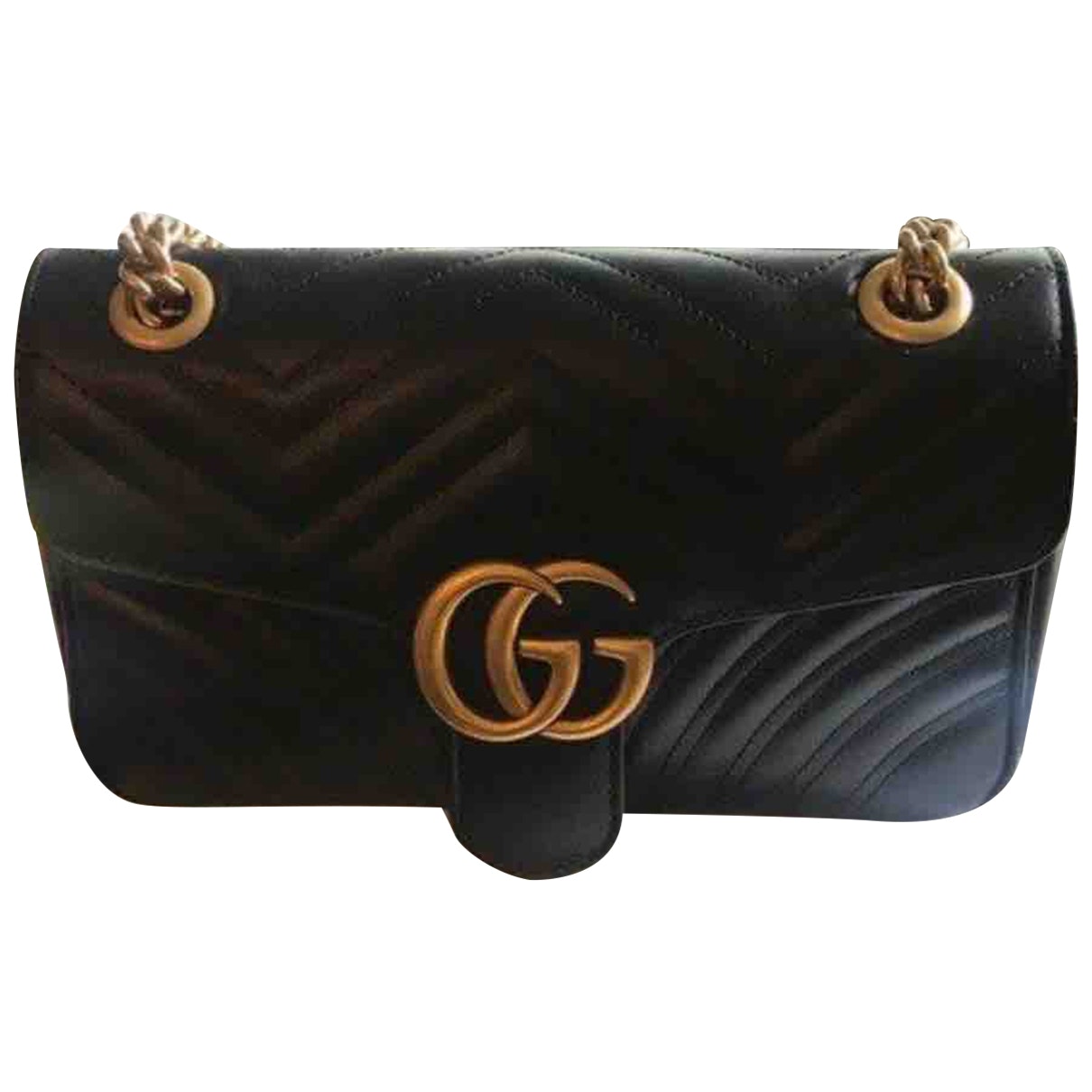 Gucci marmont black leather handbag