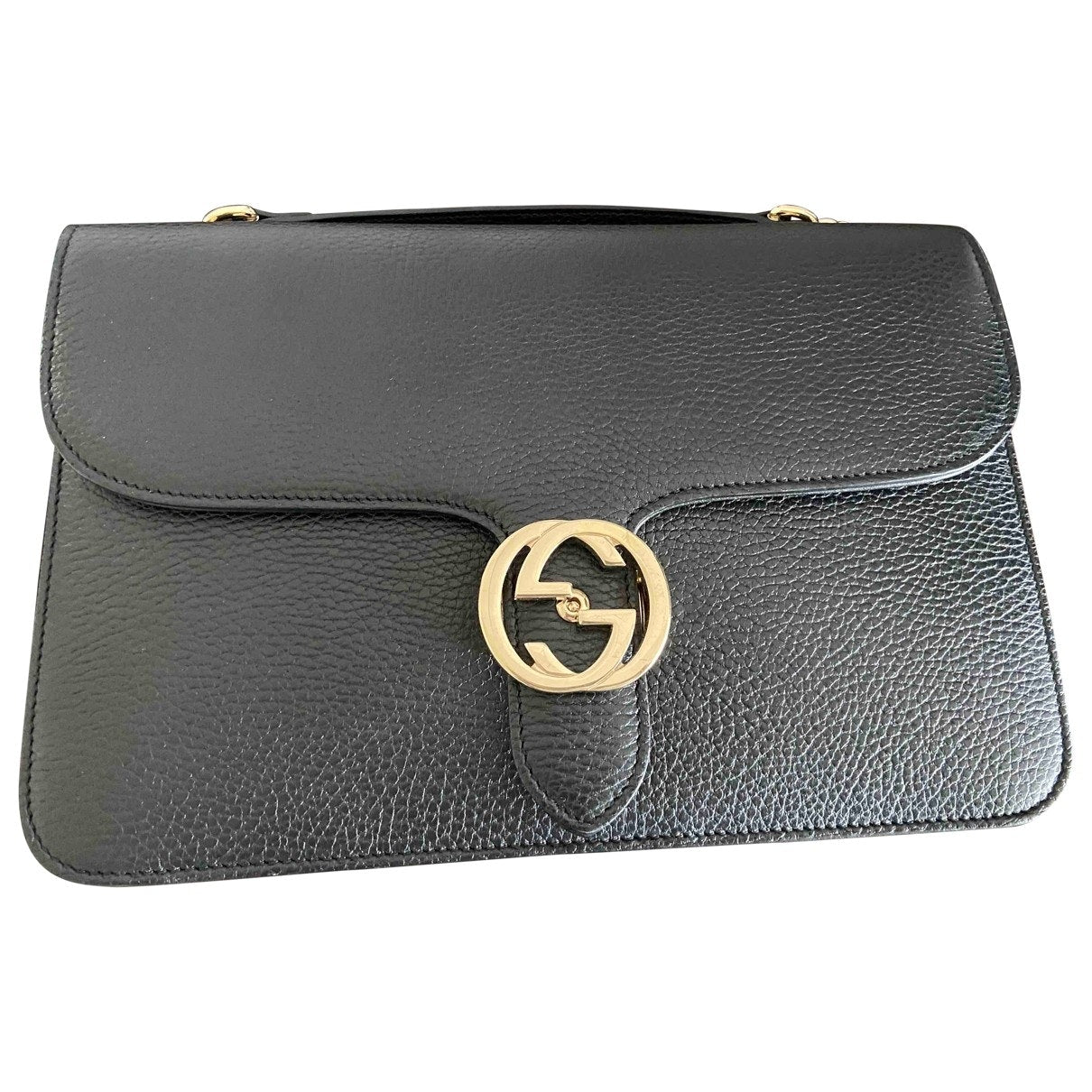 Gucci interlocking black leather handbag