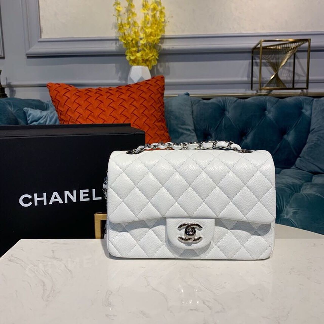 Chlsmall Classic Handbag Hardware For Women Bags White Silver Crossbody Bag