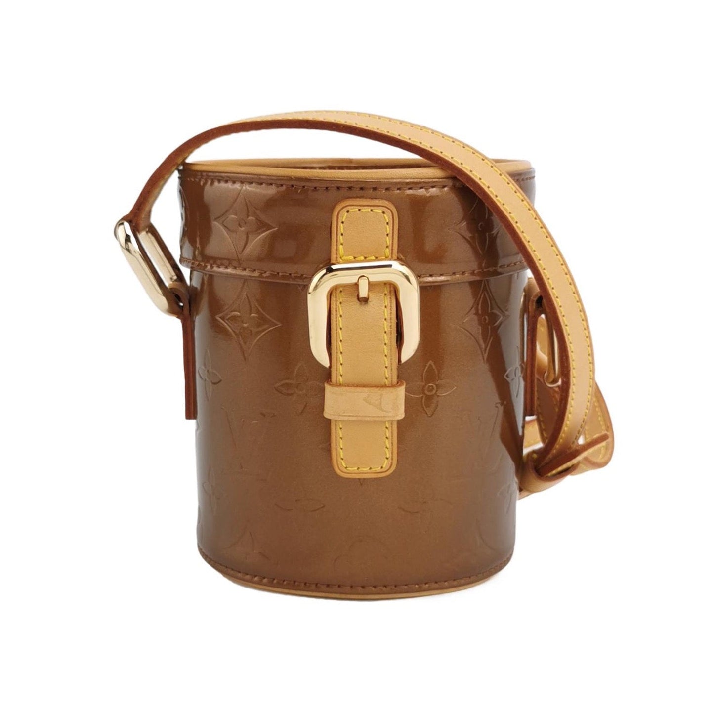 Louis Vuitton Astor Patent Burnt Bucket Leather Brown Orange Crossbody Bag
