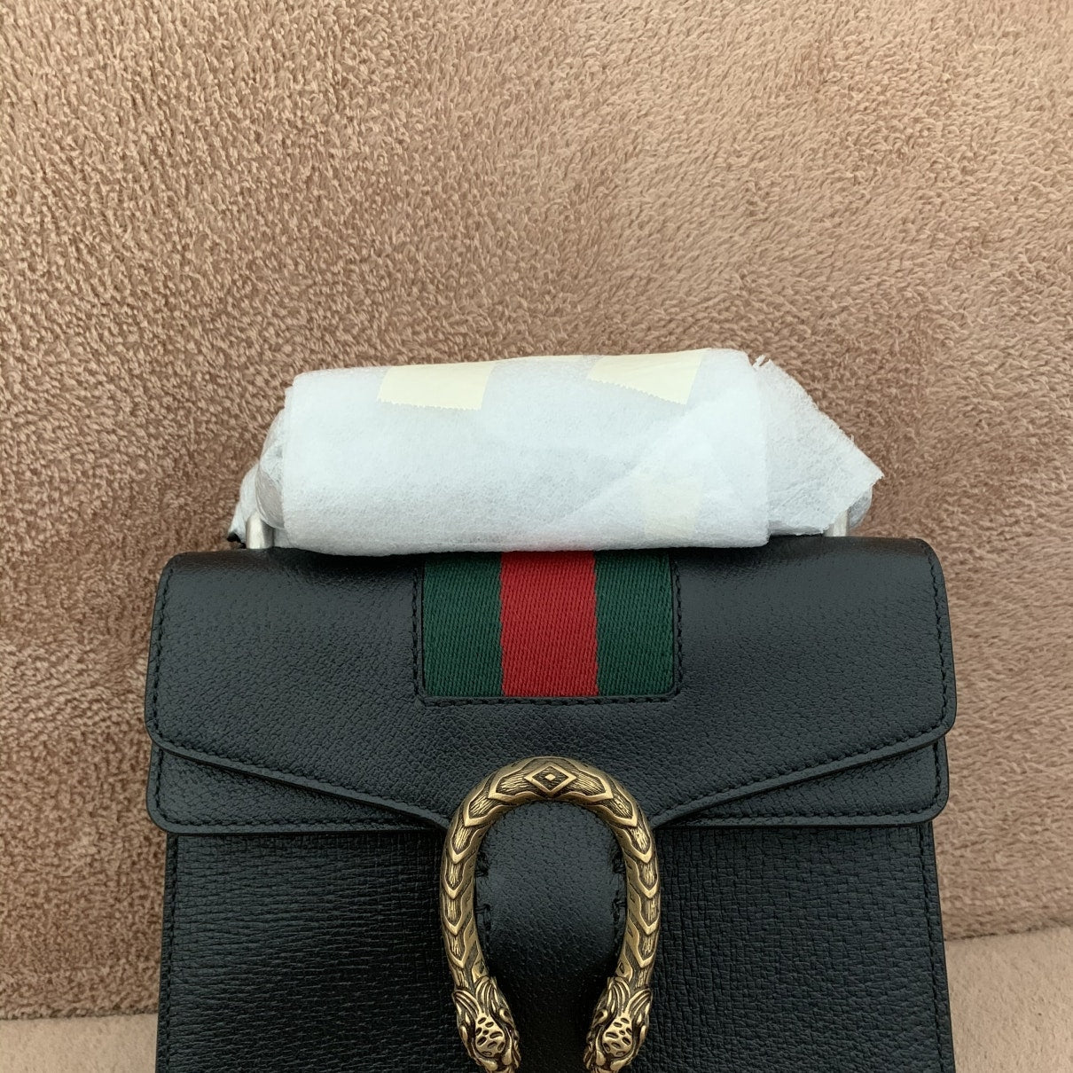 Gucci dionysus black leather handbag