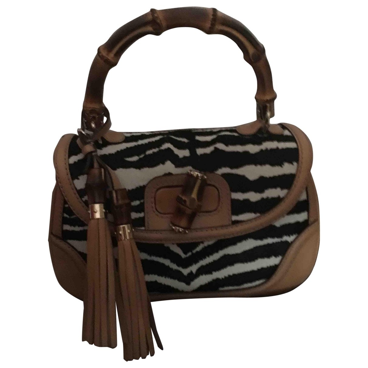 Gucci bamboo multicolour pony-style calfskin handbag