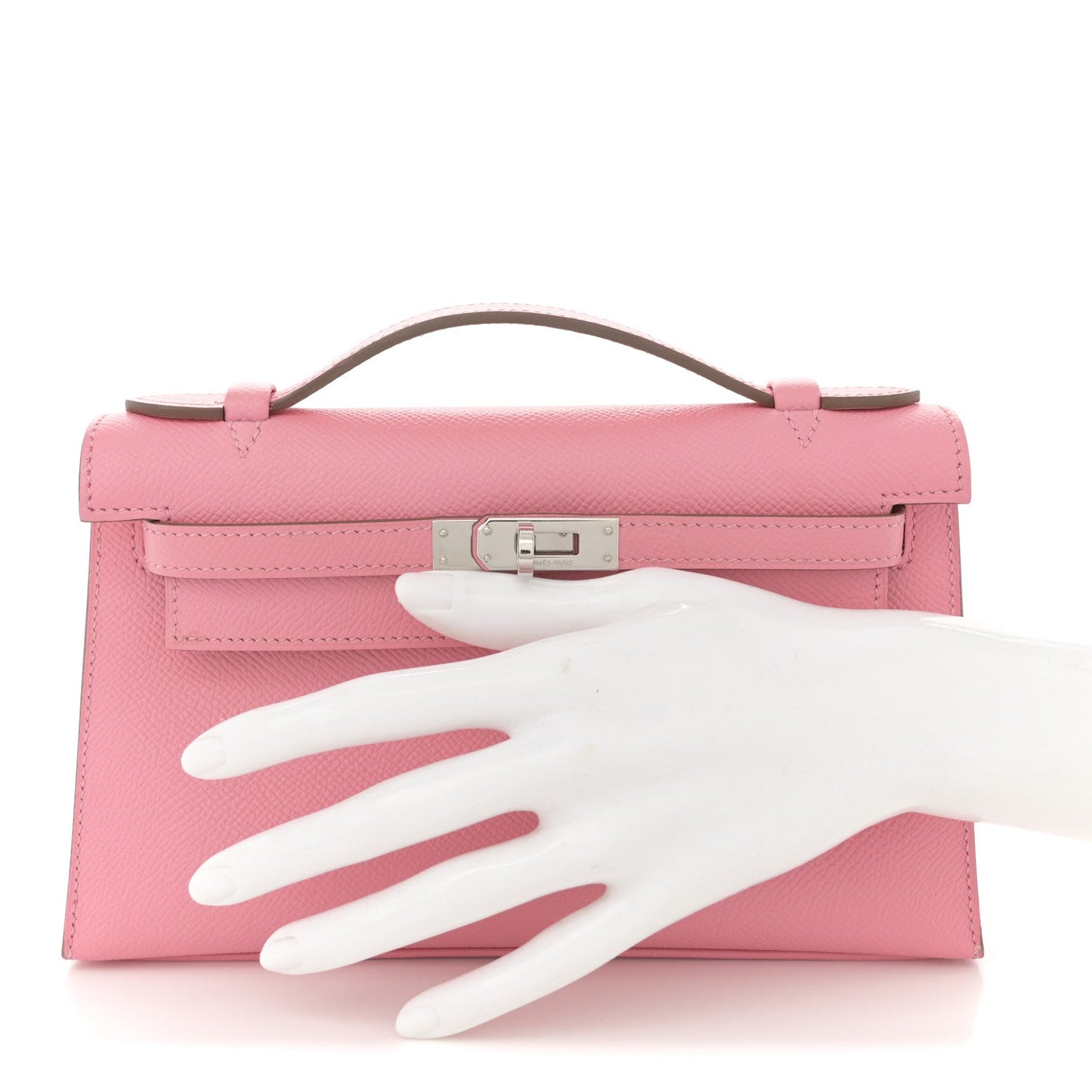 Hermes Epsom Kelly Pochette Clutch Rose Confetti Clutch Bag
