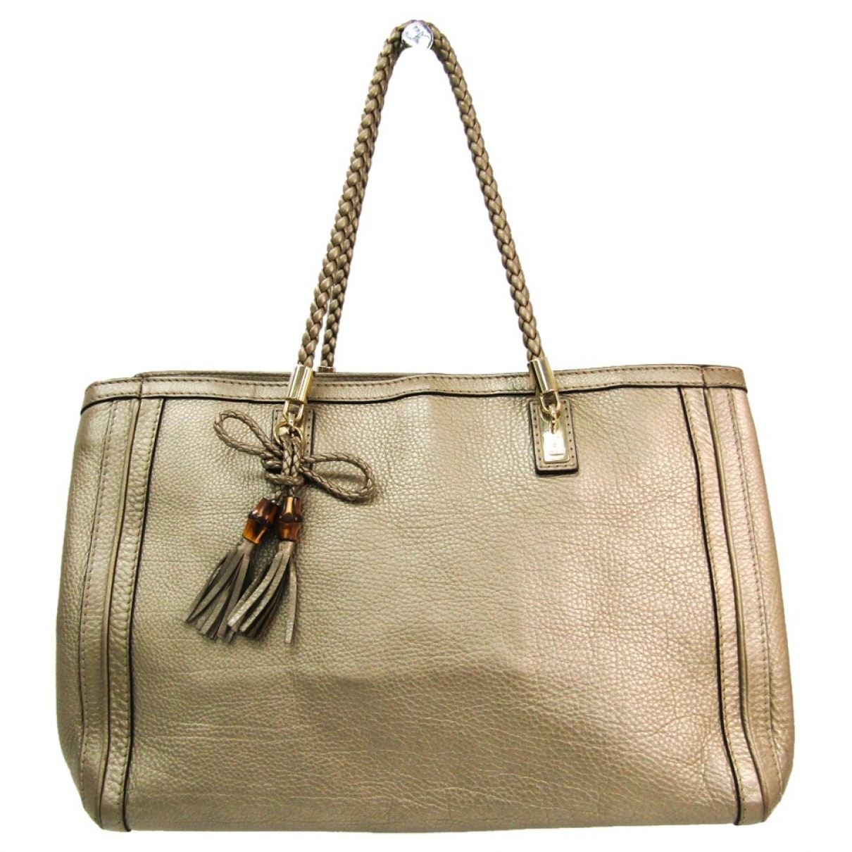 Gucci gold leather handbag