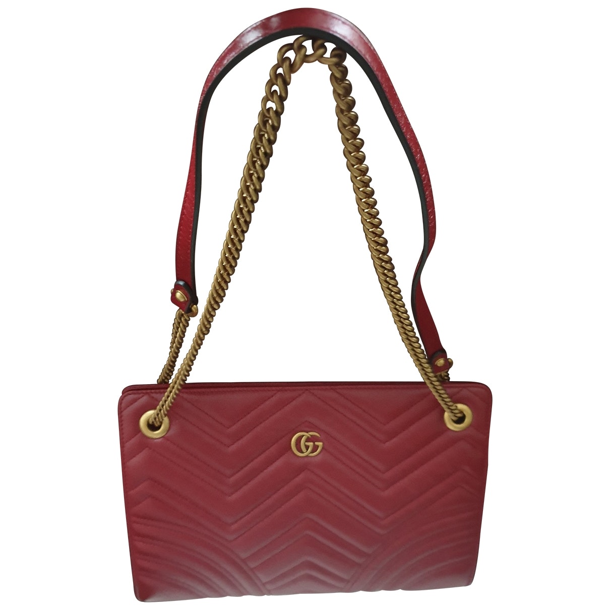 Gucci marmont red leather handbag