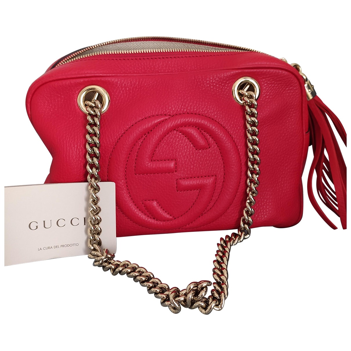 Gucci soho red leather handbag