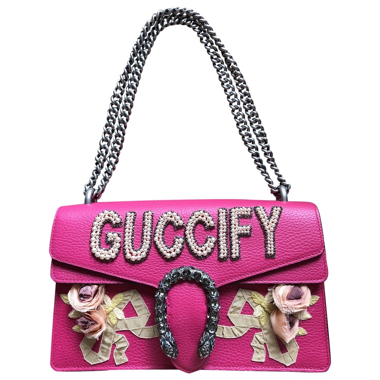 Gucci dionysus pink leather handbag