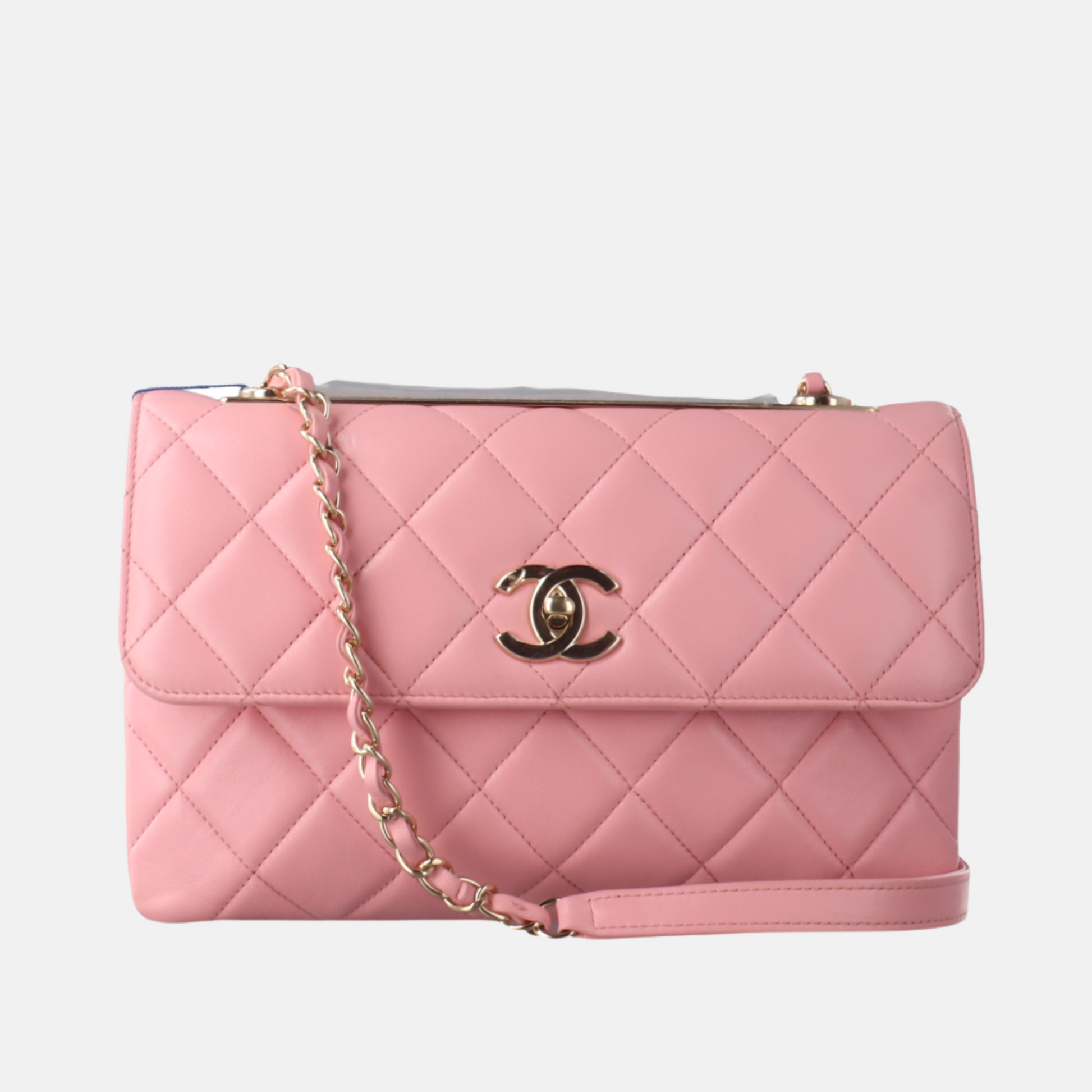 Chanel Trendy CC Flap Cannage Lambskin Pink Gold Leather Shoulder Bag
