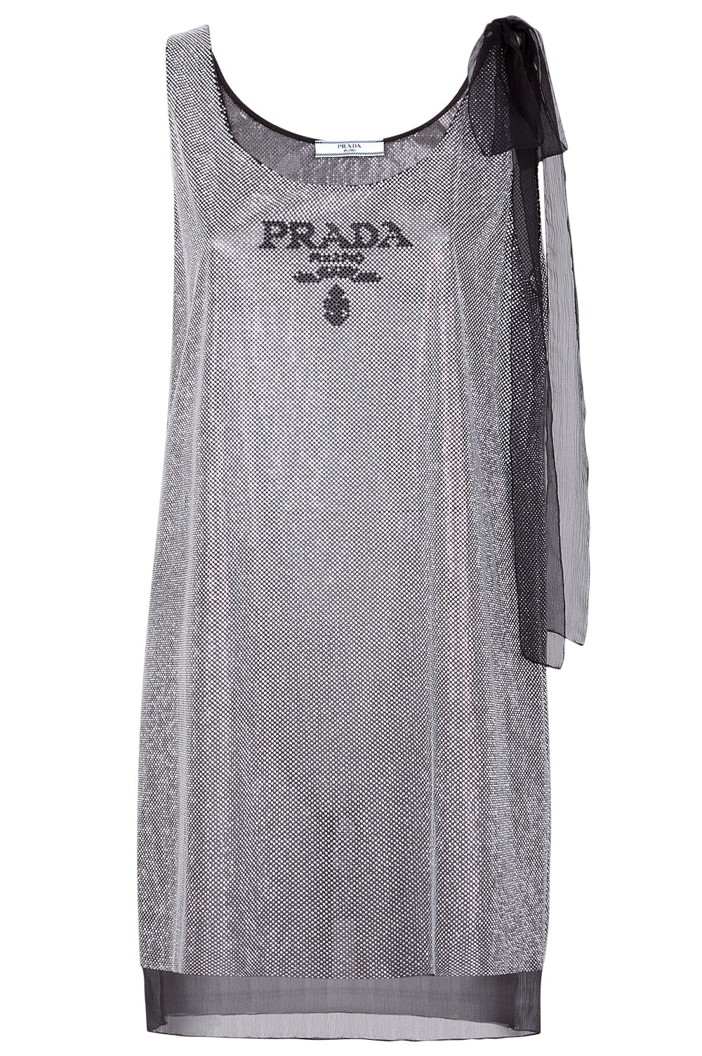 Prada Rhinestone Dress Silver Handbag