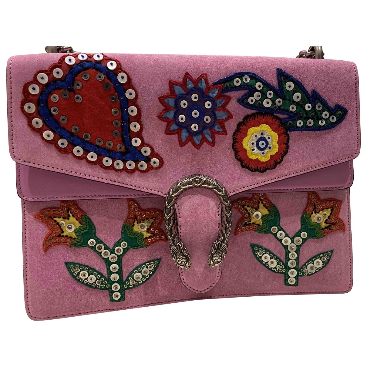 Gucci dionysus pink suede handbag