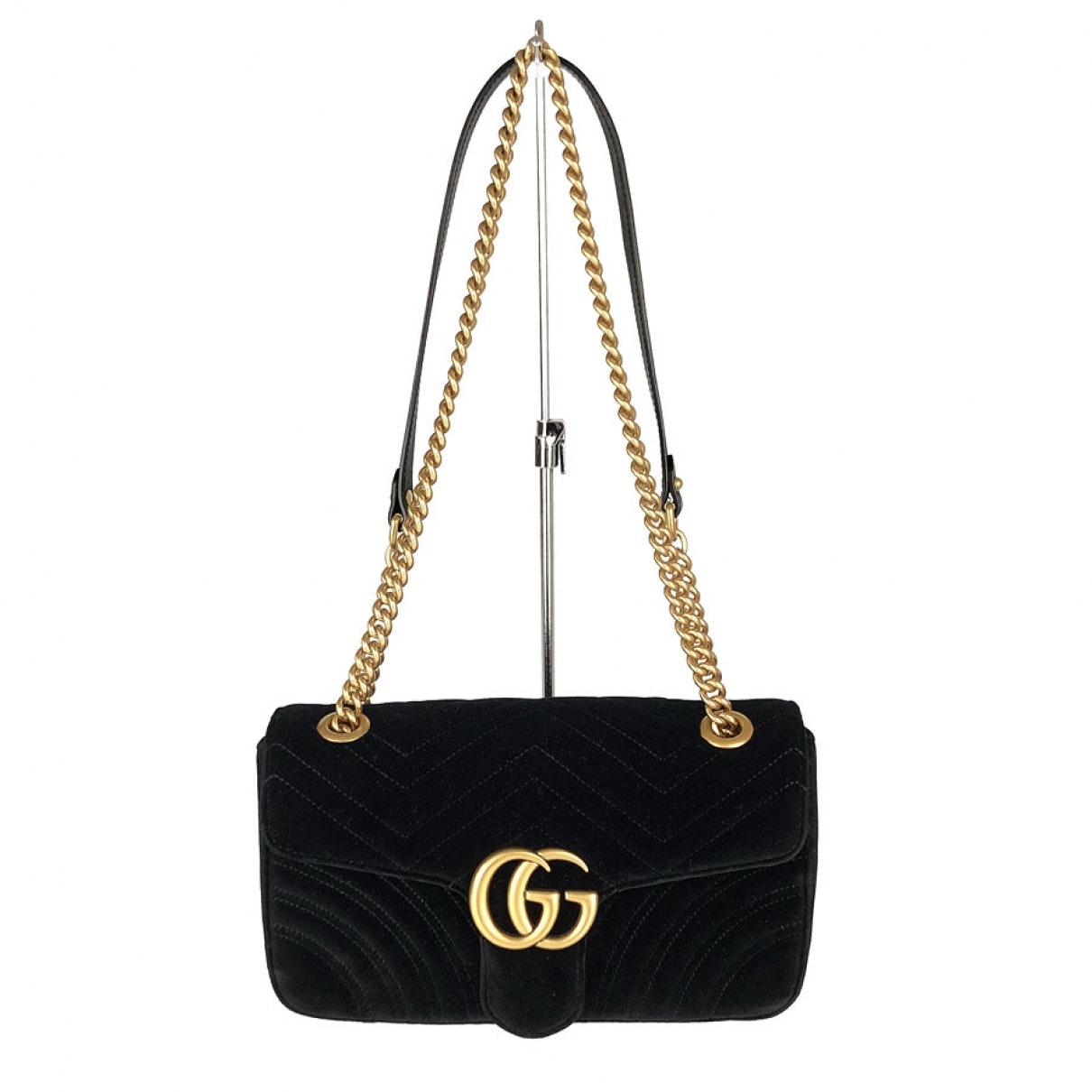 Gucci marmont black velvet handbag