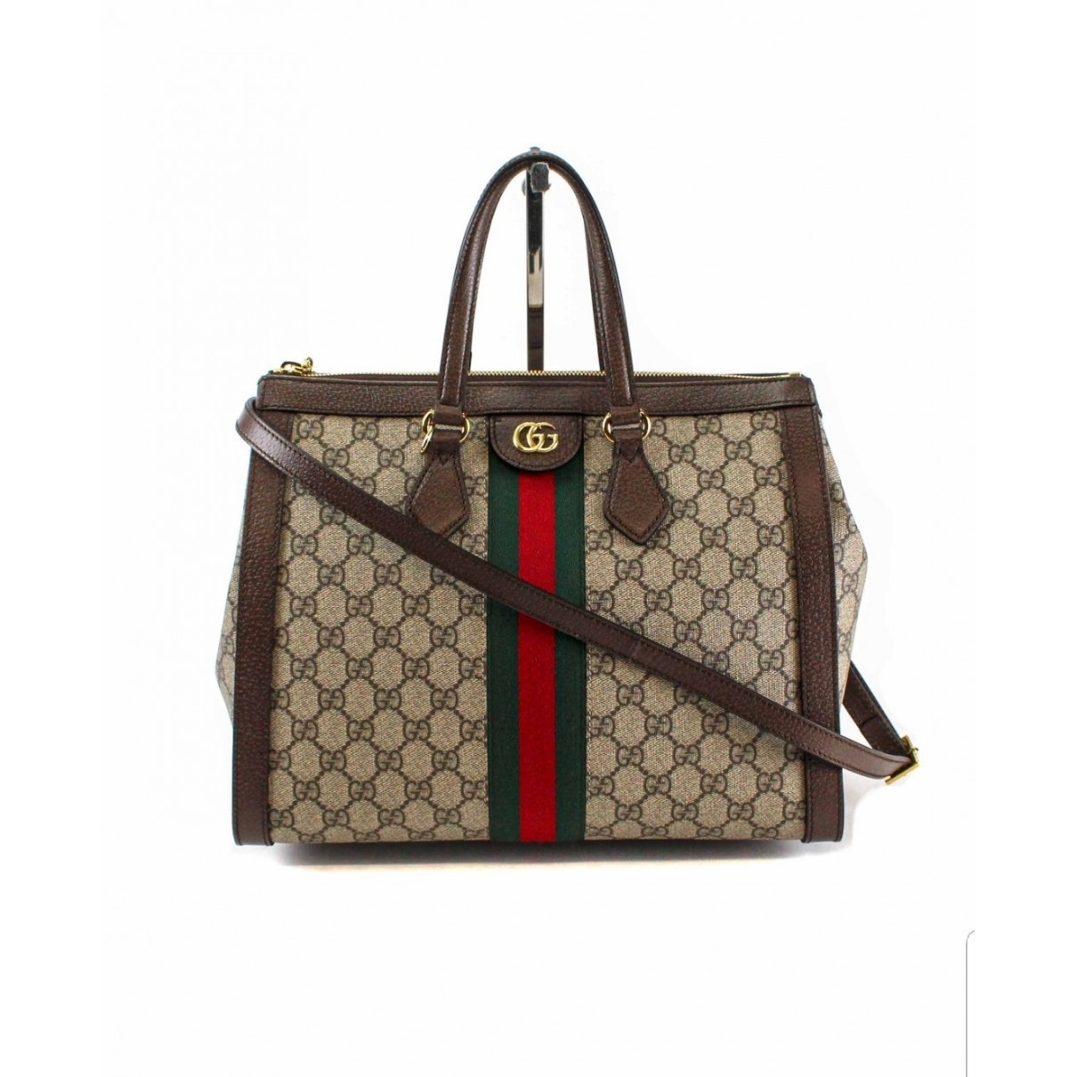Gucci ophidia brown cloth handbag