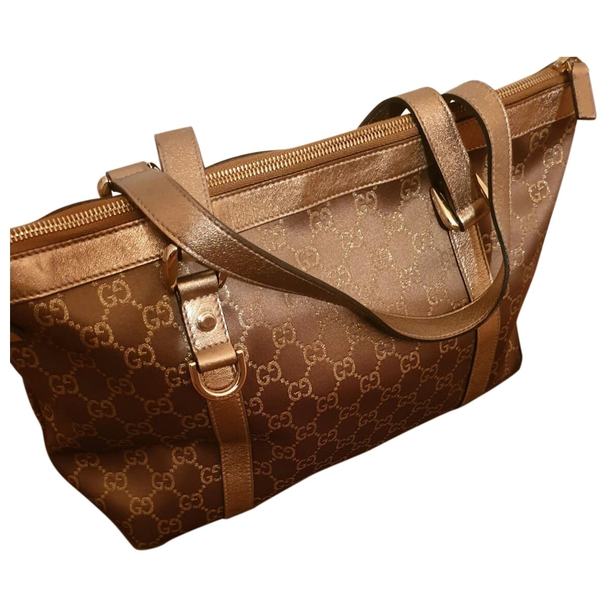 Gucci brown cloth handbag
